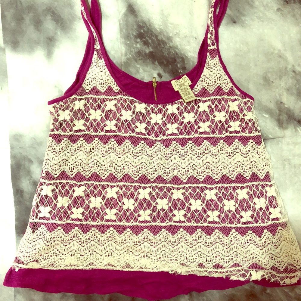 Eyelash Couture Magenta Sleeveless Top